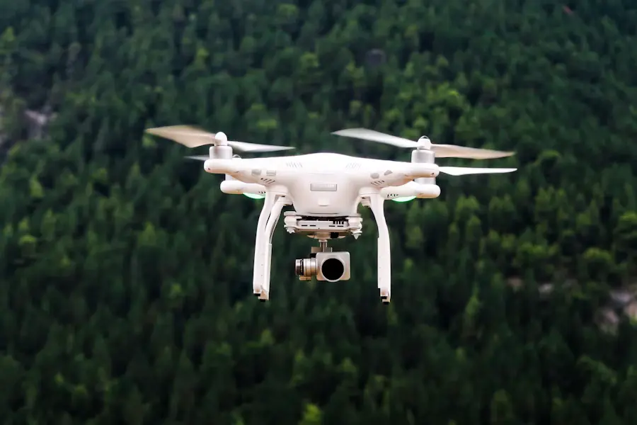 DJI drone in flight
