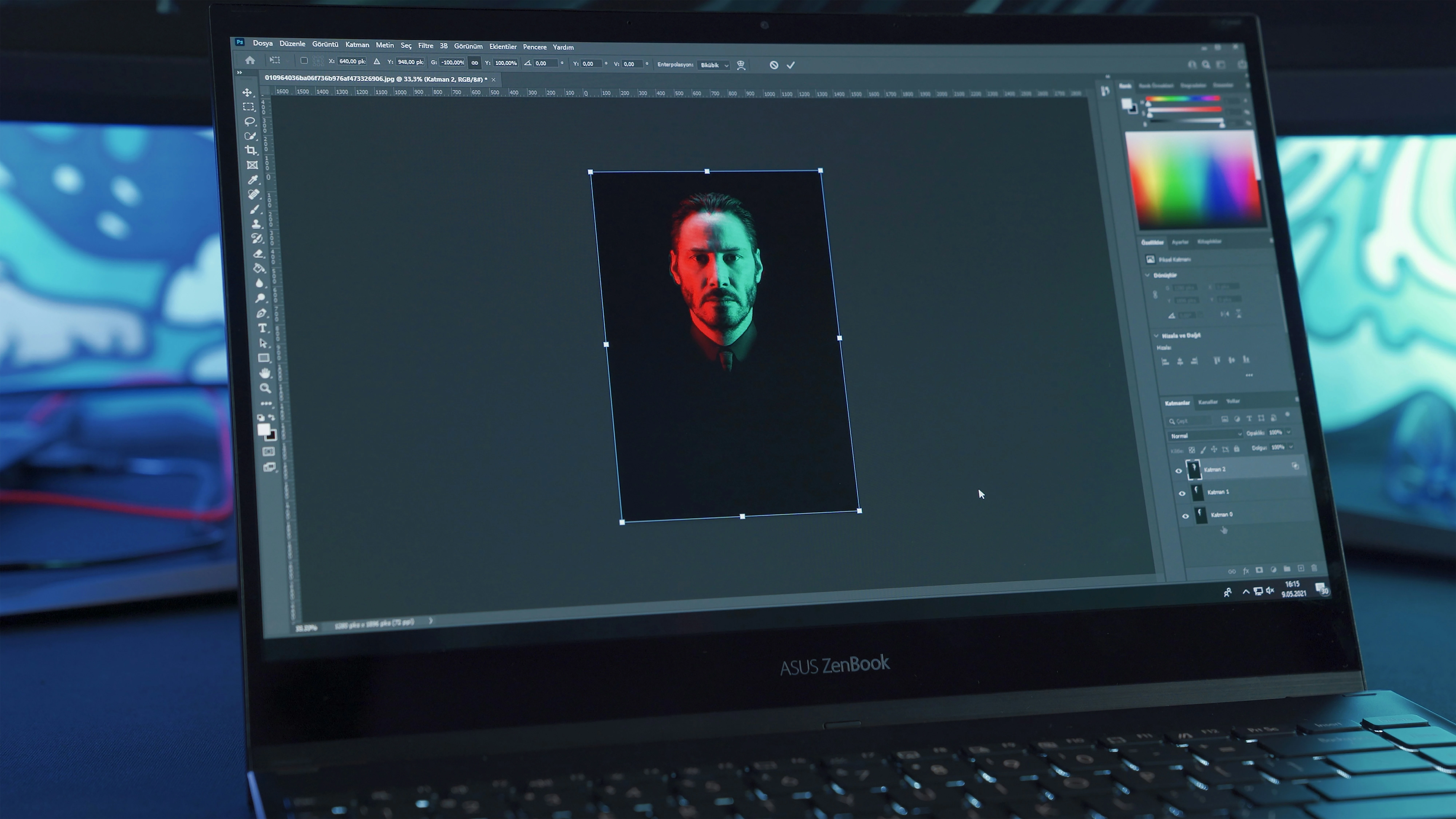 Graphic design on screen