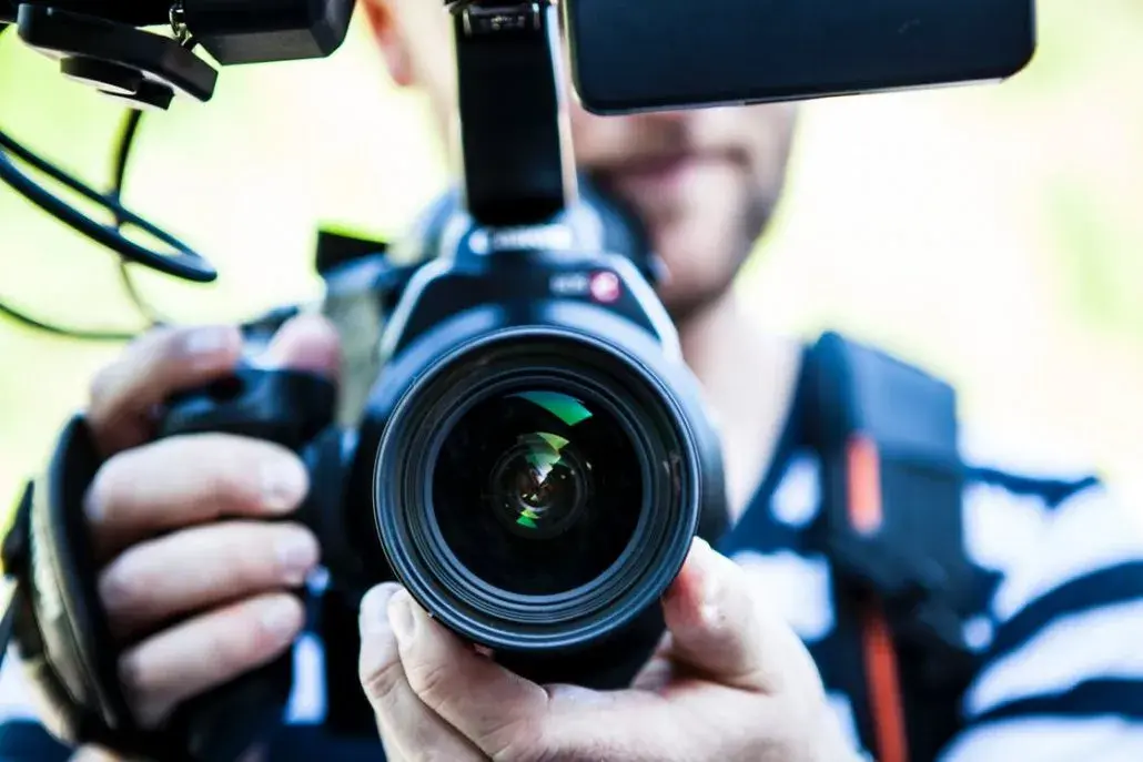 Cinema camera on a shoot